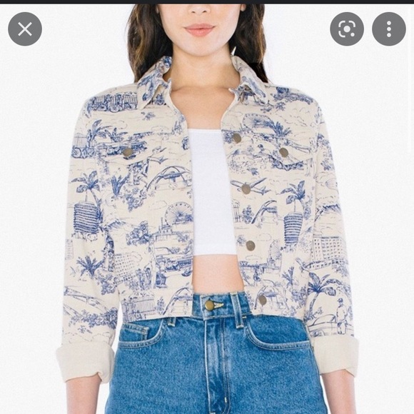 American Apparel Other - American apparel toile de LA print denim jacket short set Medium 27